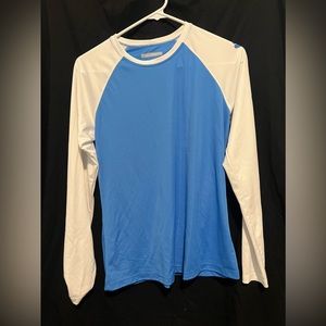 Columbia small blue and white long sleeve polyester shirt